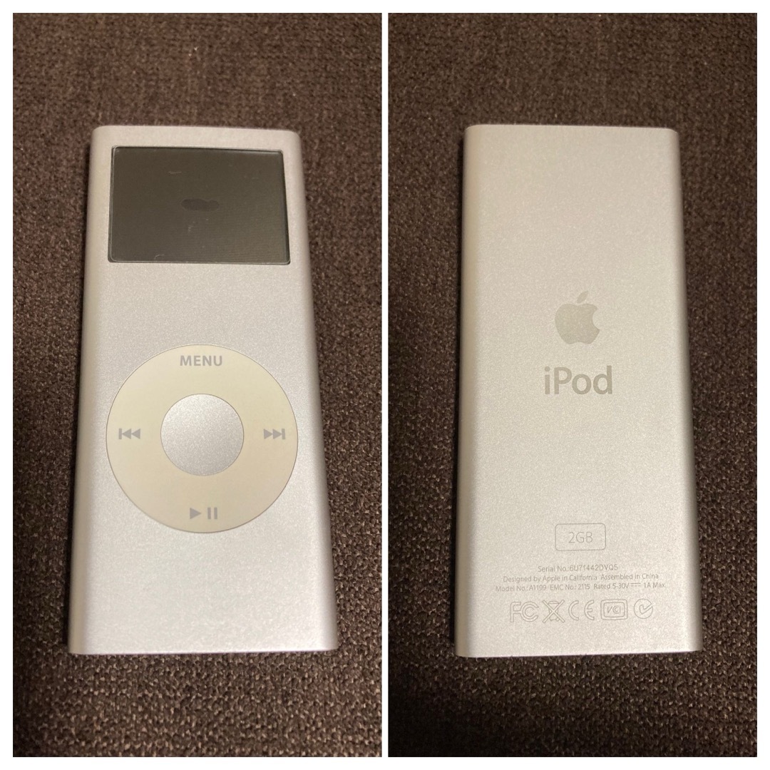 iPod(アイポッド)の【ジャンク品】Apple  iPod nano  2GB  ケーブル付き スマホ/家電/カメラのオーディオ機器(ポータブルプレーヤー)の商品写真