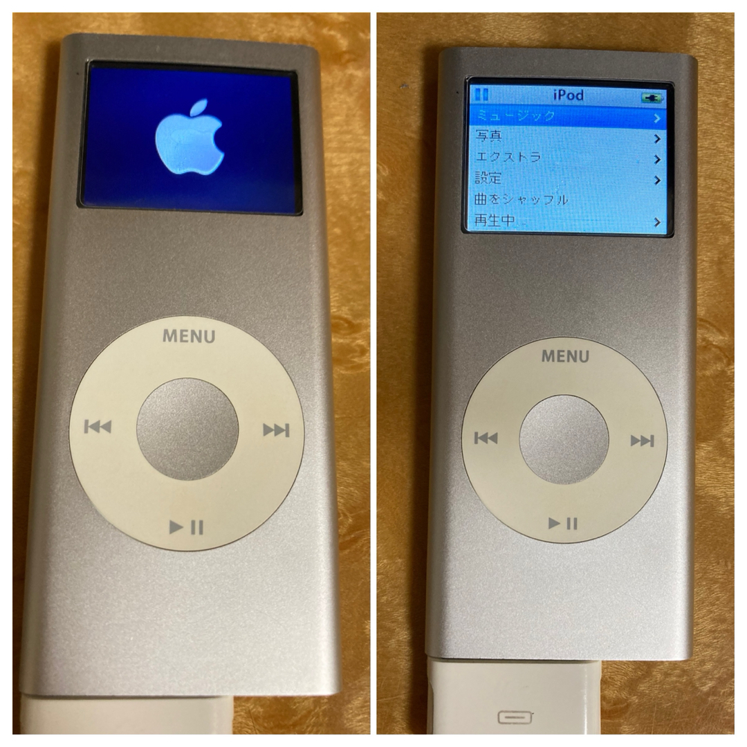 iPod(アイポッド)の【ジャンク品】Apple  iPod nano  2GB  ケーブル付き スマホ/家電/カメラのオーディオ機器(ポータブルプレーヤー)の商品写真