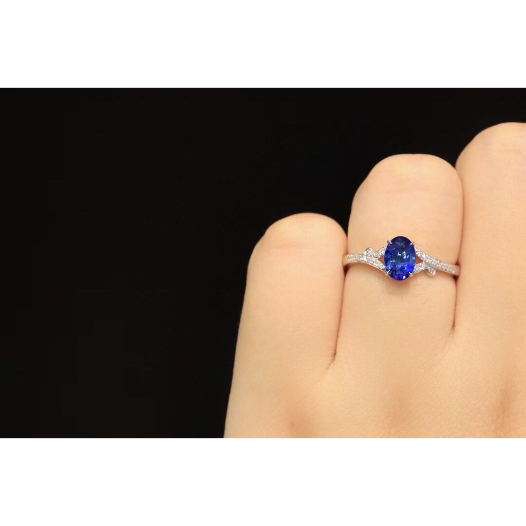 天然 ロイヤルブルーサファイア ダイヤ リング0.87ct k18 ¥ レディースのアクセサリー(リング(指輪))の商品写真