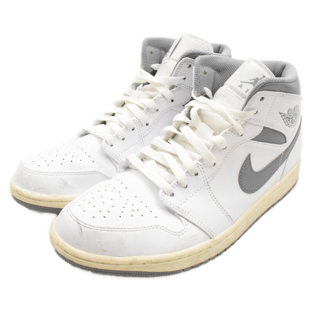 NIKE ナイキ AIR JORDAN 1 MID Vintage Grey エアジョーダン1 ミッド ハイカットスニーカー ホワイト/グレー US9.5/ 27.5cm 554724-135292センチワイズ