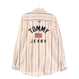 トミーヒルフィガー(TOMMY HILFIGER)のTOMMY HILFIGER トミーヒルフィガー TOMMY JEANS オーバーサイズストライプ長袖シャツ ホワイト(シャツ)