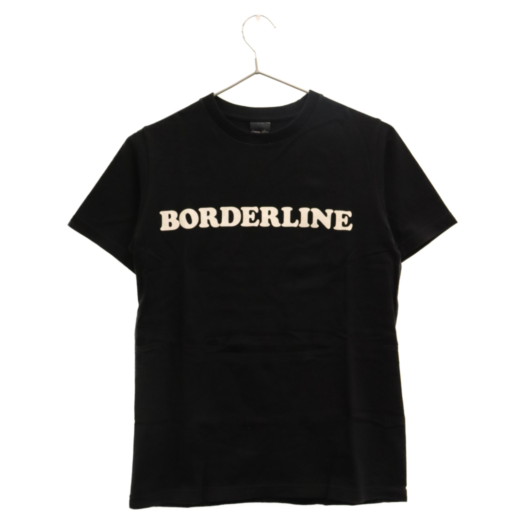 35センチ袖丈NUMBER (N)INE ナンバーナイン 03SS アーカイブ カート期 BORDERLINE ボーダーラインプリント半袖Tシャツ ブラック