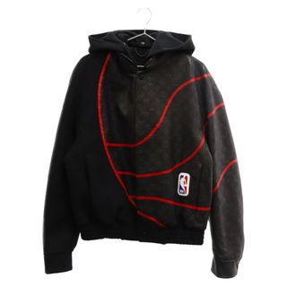 LOUIS VUITTON ルイヴィトン 21AW×NBA モノグラム エンボス プレイヤーレザーミックス ジャケット ブラック HKL02WZCZ