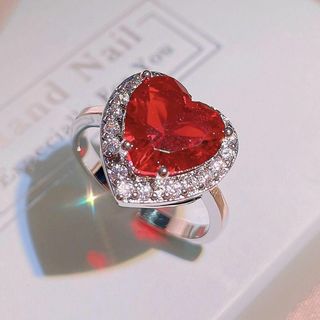 【新品】ハート♡リング　ジルコニアリング　シンプル　ご褒美❣️(リング(指輪))