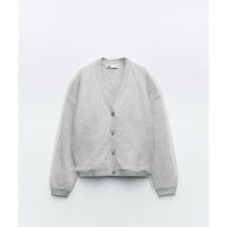 ザラ(ZARA)の【新品未使用】ZARA☆コントラストチュールカーディガン(カーディガン)