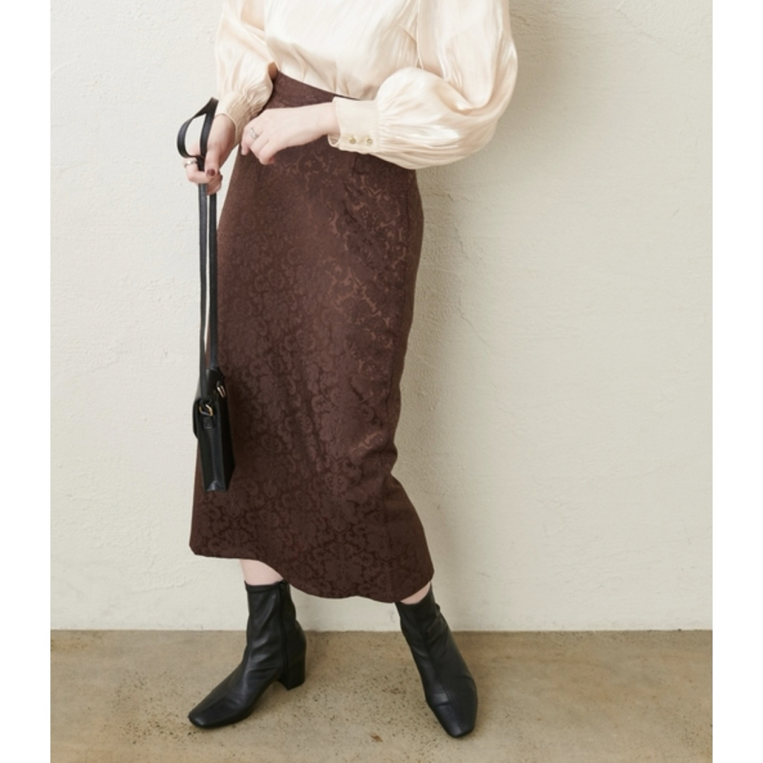 natural couture(ナチュラルクチュール)のナチュラルクチュール ジャガードタイトスカート レディースのスカート(ロングスカート)の商品写真