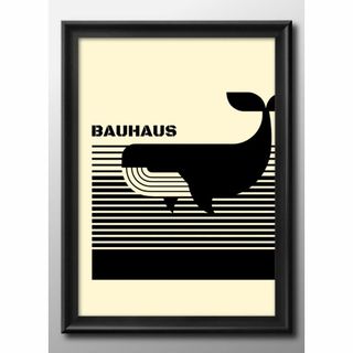 13600■A3アートポスター『バウハウス　クジラ』絵画 イラスト マット(その他)