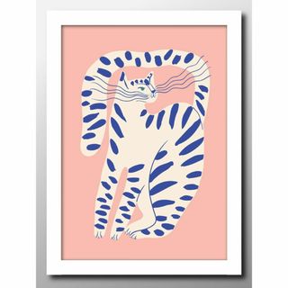 13551■A3アートポスター『猫　ネコ　北欧』絵画 イラスト マット(その他)