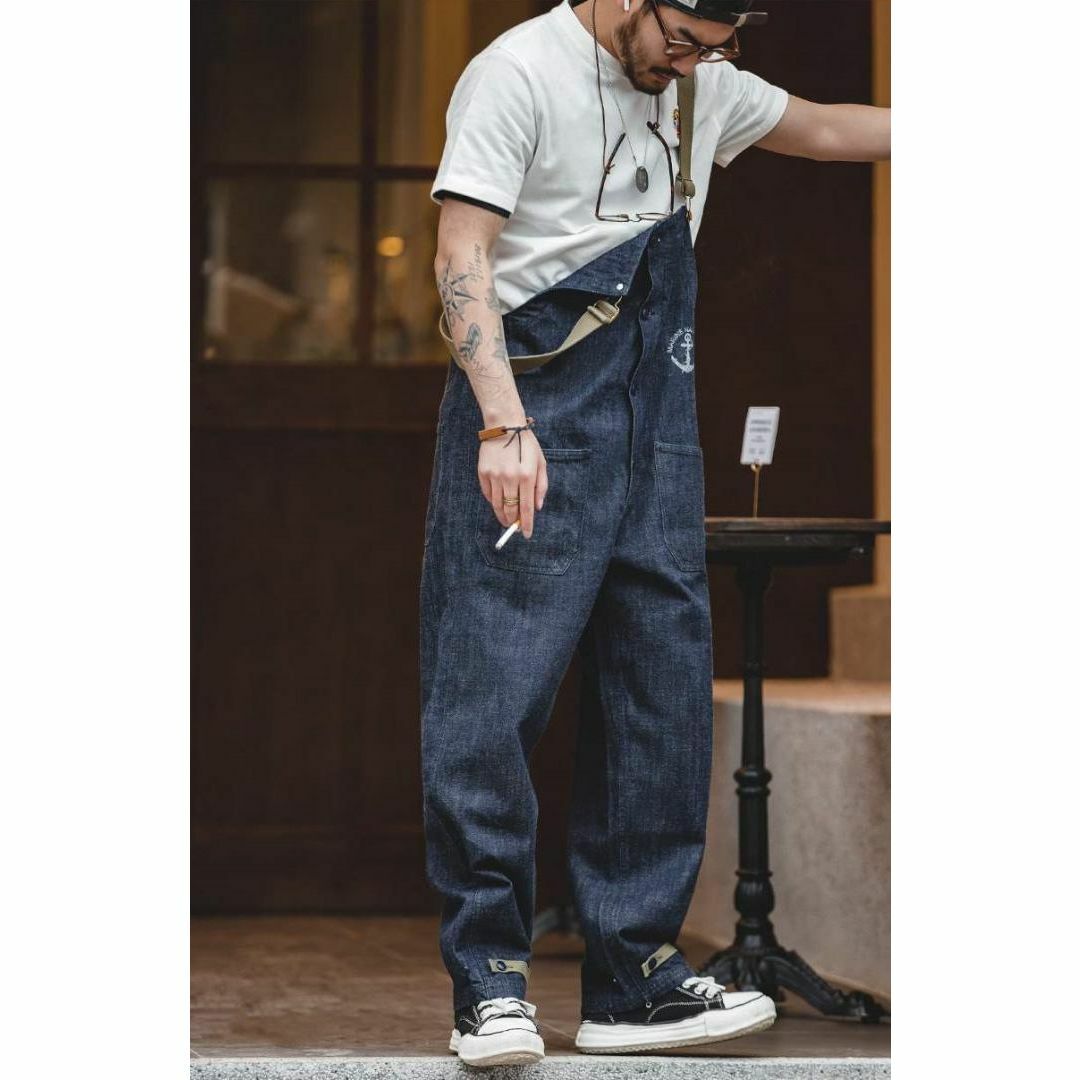 オーバーオール デッキパンツ デニム サロペット つなぎ オールドアメリカン L オーバーオール デッキパンツ デニム サロペット つなぎ オールドアメリカン L