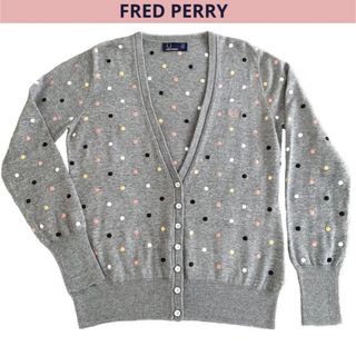 フレッドペリー(FRED PERRY)のFRED PERRY フレッドペリー　レディース　ドット柄刺繍 カーディガン(カーディガン)