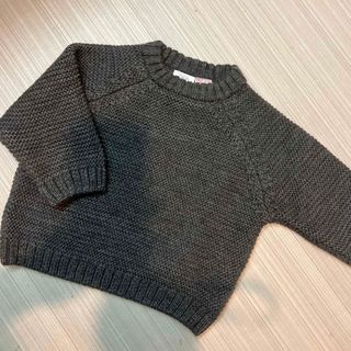 ザラキッズ(ZARA KIDS)のZARA baby ニット　グレー　サイズ80(ニット/セーター)