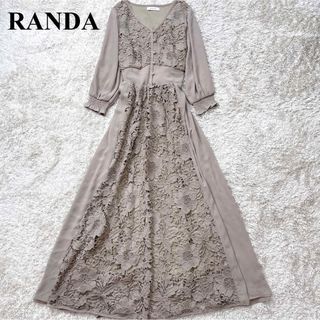 ランダ(RANDA)の【美品】ランダ RANDA フロントレース切替ワンピース ドレス ワンピース M(ロングワンピース/マキシワンピース)