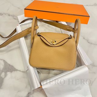 エルメス(Hermes)の新品・B刻印　エルメス　リンディ　ミニ　ビスキュイ　ゴールド金具(ショルダーバッグ)