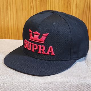 スープラ(SUPRA)のSUPRA スープラ ストレートキャップ スナップバックキャップ帽子 ブラック②(キャップ)