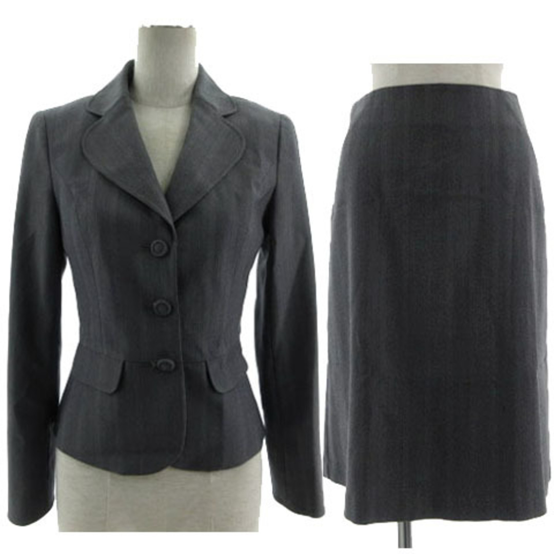 LAURA ASHLEY(ローラアシュレイ)のローラアシュレイ スーツ フォーマル スカートスーツ ストライプ グレー 7 レディースのフォーマル/ドレス(礼服/喪服)の商品写真