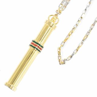 グッチ(Gucci)の本物 グッチ GUCCI シェリーライン パフュームボトル アトマイザーボトル ネックレス ペンダント GP ゴールド メッキ アクセサリー ジュエリー 中古(ネックレス)