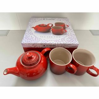 ルクルーゼ(LE CREUSET)のルクルーゼ　ティーポット　マグカップ　セット　チェリーレッド(食器)