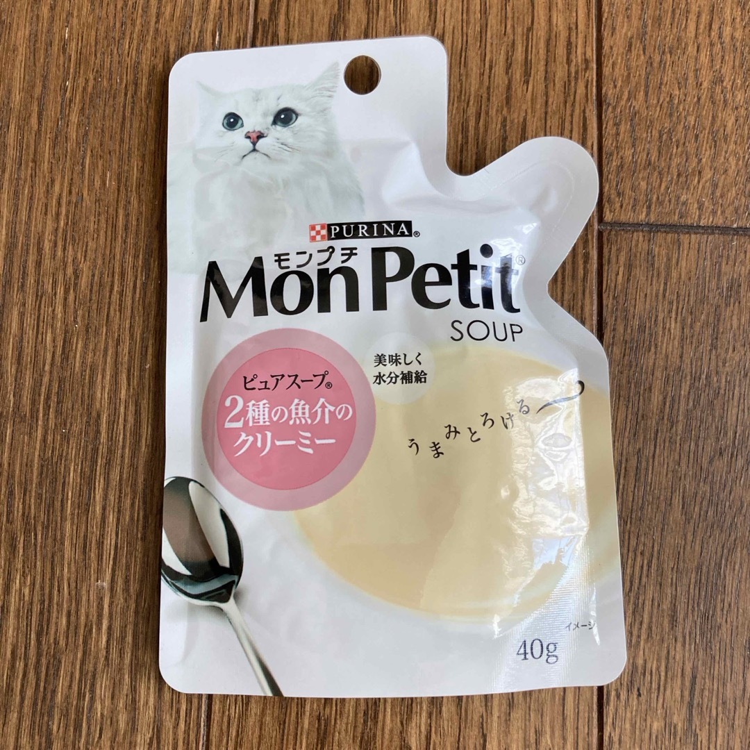 Nestle(ネスレ)のモンプチ ピュアスープ 2種の魚介のクリーミー 40g×12袋 その他のペット用品(猫)の商品写真