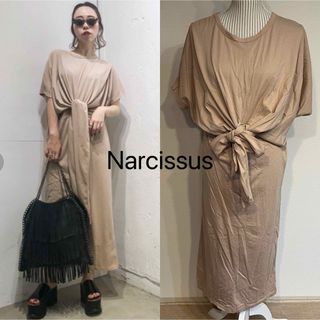 ナルシス(Narcissus)の【美品/人気】Narcissus.ドルマンスリーブフロントりぼんワンピース(ロングワンピース/マキシワンピース)