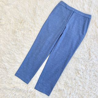 プラステ(PLST)の美品　PLST プラステ　パンツ　麻　リネン　青　ブルー　M(カジュアルパンツ)