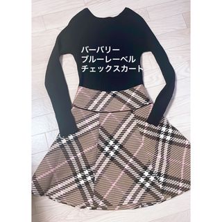 バーバリーブルーレーベル(BURBERRY BLUE LABEL)のバーバリー　チェックスカート　サイズ36(ひざ丈スカート)