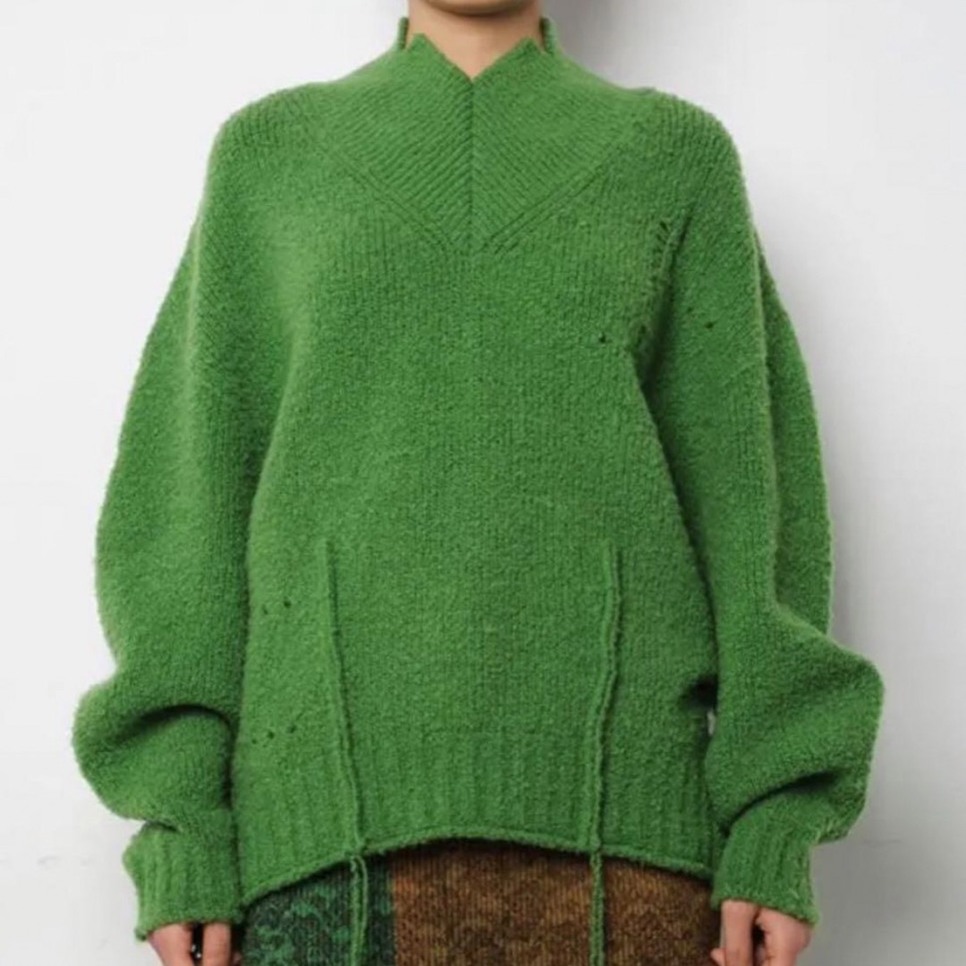 LE CIEL BLEU(ルシェルブルー)のIRENE アイレネ whole garment knit  ニット　グリーン レディースのトップス(ニット/セーター)の商品写真