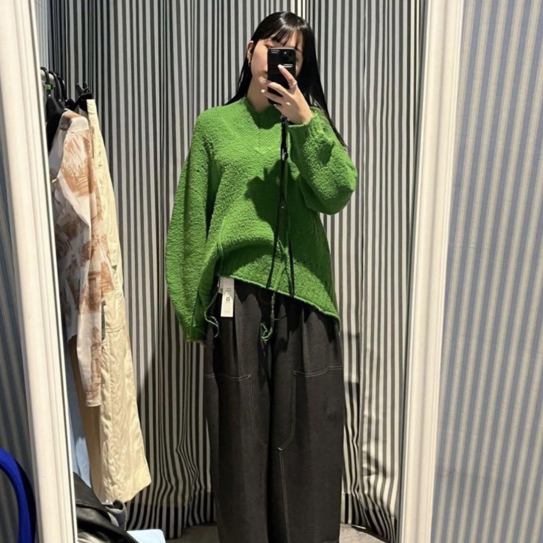 LE CIEL BLEU(ルシェルブルー)のIRENE アイレネ whole garment knit  ニット　グリーン レディースのトップス(ニット/セーター)の商品写真