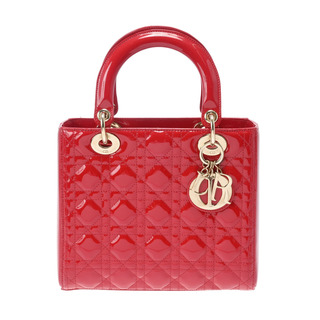 クリスチャンディオール(Christian Dior)のクリスチャンディオール  レディディオール  ミディアム ハンドバッグ 赤(ハンドバッグ)