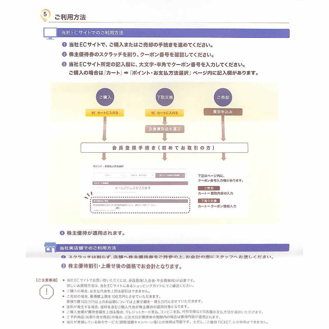 最安　シュッピン　株主優待券　5,000円割引 or 5％上乗せ SYUPPIN チケットの優待券/割引券(ショッピング)の商品写真