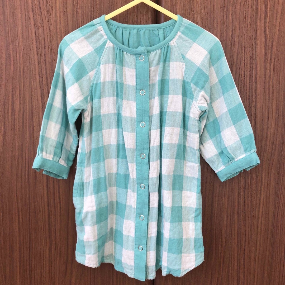 ベルメゾン(ベルメゾン)の【試着のみ】チェックワンピース　80cm キッズ/ベビー/マタニティのベビー服(~85cm)(ワンピース)の商品写真