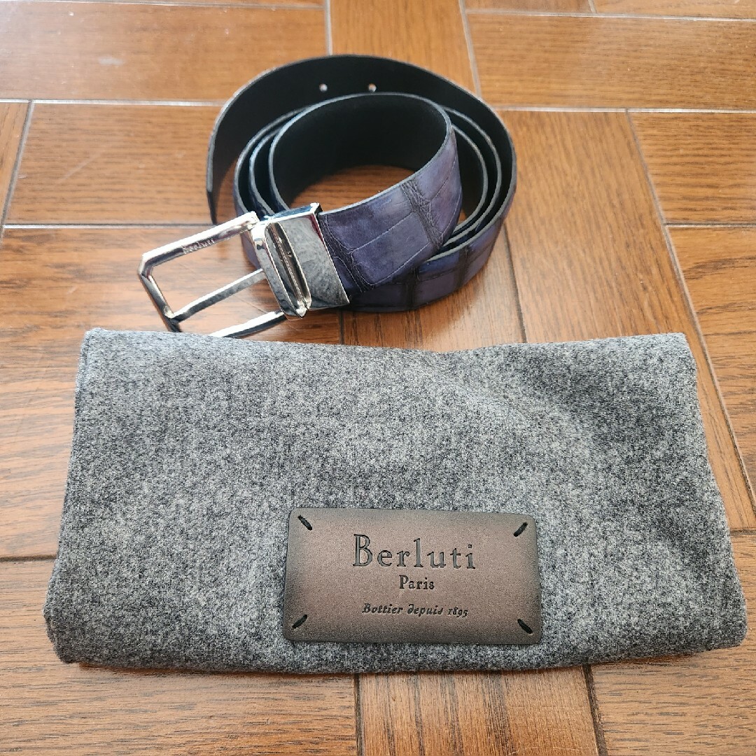 レア！ベルルッティ Berluti クロコ アリゲーターワニ　リバーシブルベルトリバーシブルベルトサイズ