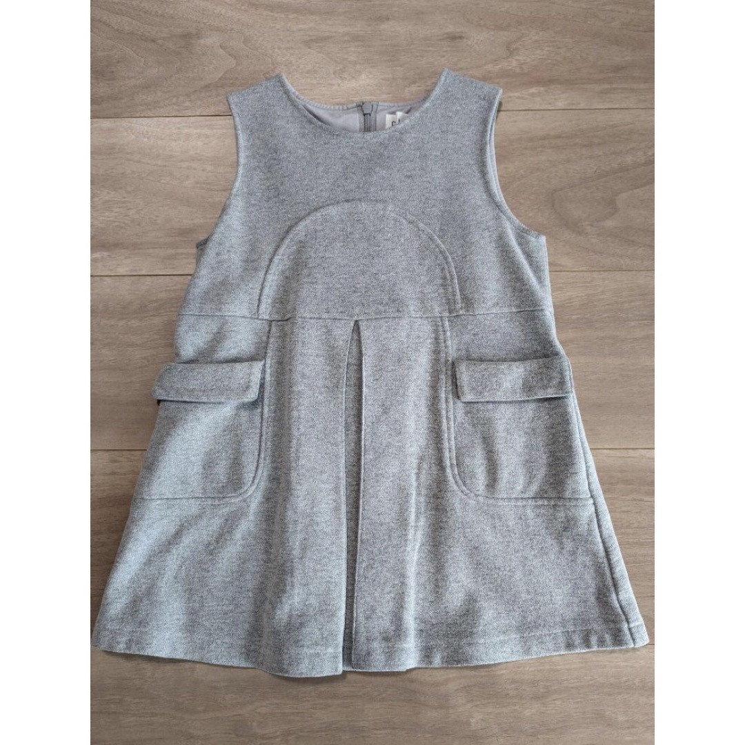 celine(セリーヌ)の【美品】CELINE ジャンパースカート 100cm ライトグレー　セリーヌ キッズ/ベビー/マタニティのキッズ服女の子用(90cm~)(ワンピース)の商品写真