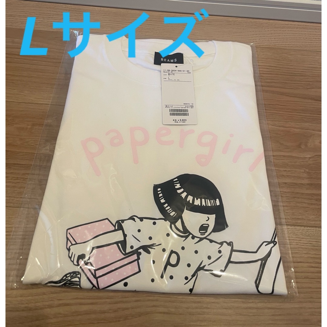 BEAMS(ビームス)のL.サイズ papergirl x BEAMS T-shirt Gray メンズのトップス(Tシャツ/カットソー(半袖/袖なし))の商品写真