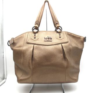 コーチ(COACH)のCOACH (コーチ) トートバッグ 正面ロゴ レザーブラウンゴールド レディース 14334(トートバッグ)