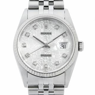 ロレックス(ROLEX)のロレックス デイトジャスト 10Pダイヤ 16234G シルバー 彫りコンピューター 5列 ジュビリーブレス F番 メンズ 中古(腕時計(アナログ))