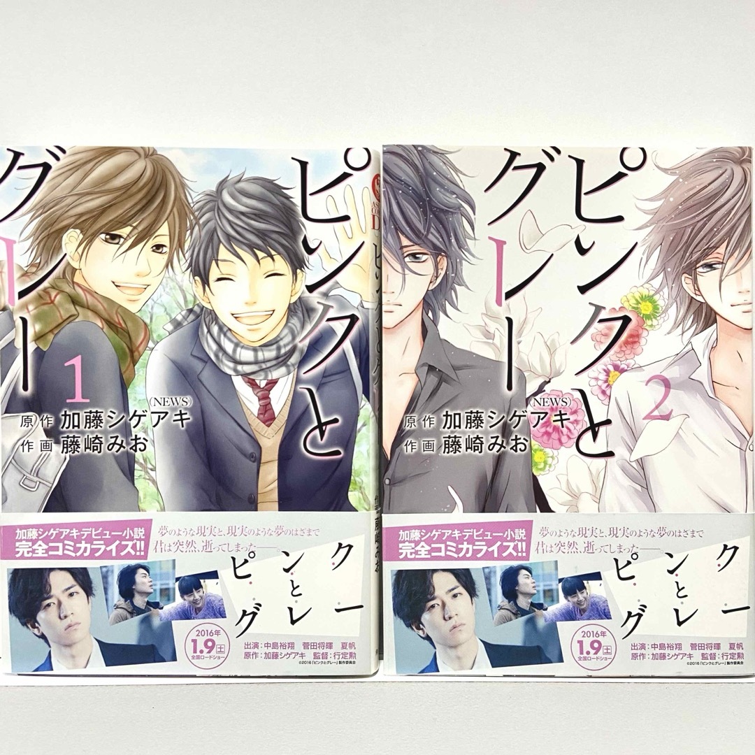 角川書店(カドカワショテン)の「ピンクとグレ－」コミック　全2巻セット エンタメ/ホビーの漫画(少女漫画)の商品写真