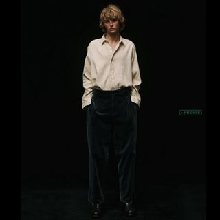 COMOLI - 【18ss】comoli バンドカラーシャツ ピンクストライプ サイズ