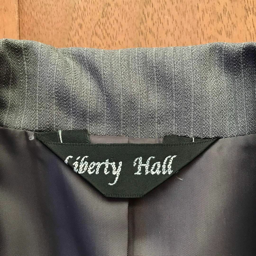 【洗える】Liberty hallデオドラントリクルートスーツ ストライプグレー レディースのフォーマル/ドレス(スーツ)の商品写真
