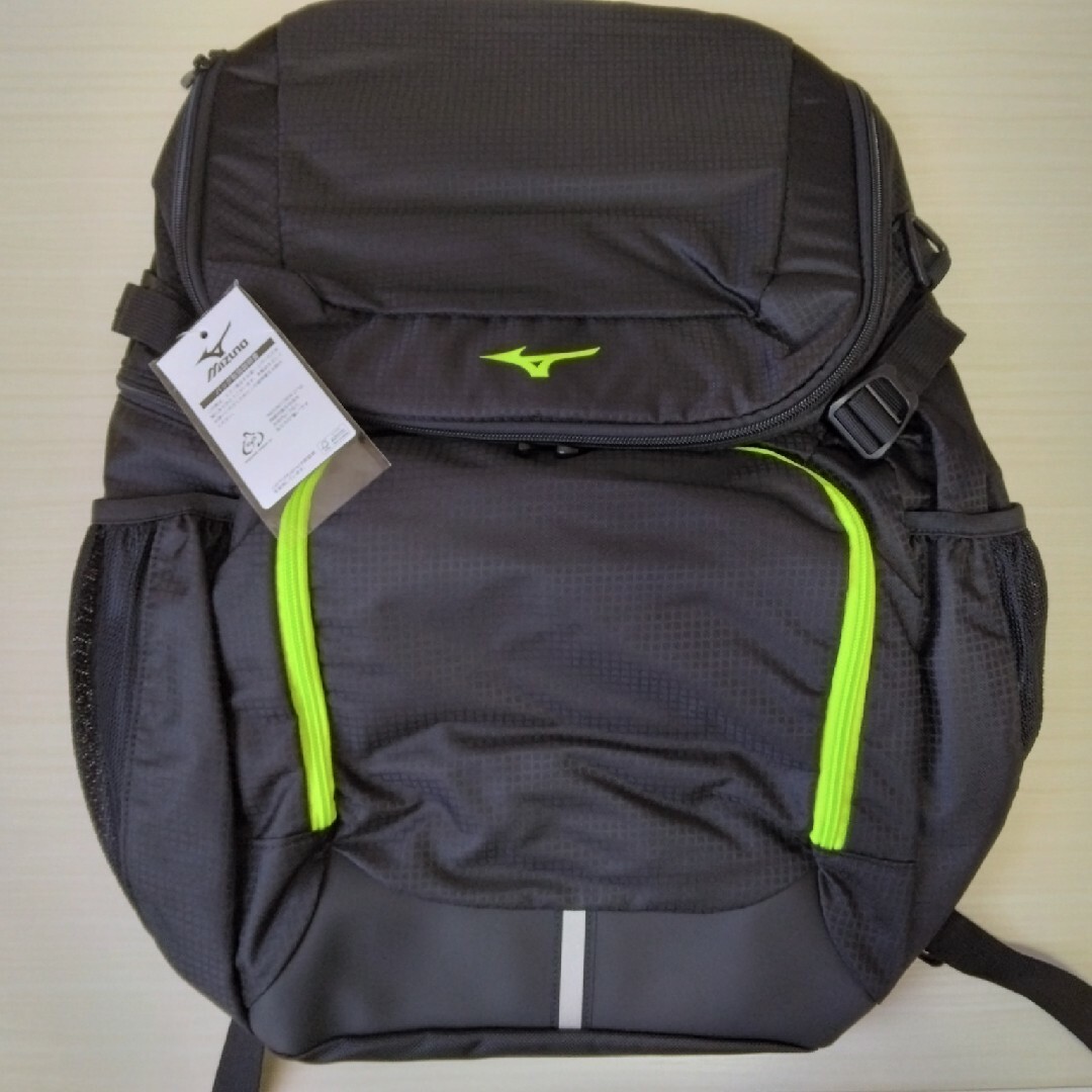 MIZUNO(ミズノ)のミズノ MIZUNO チームバッグパック  40L ブラック×ライ スポーツ/アウトドアのアウトドア(その他)の商品写真