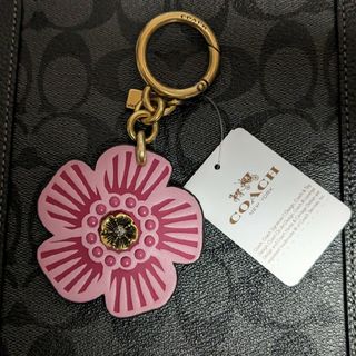 新品値下げ！COACH*コーチ ウィロウフローラルバッグ チャーム　ブラス