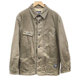 ステューシー(STUSSY)のStussy ステューシー AUTHENTIC GEAR 裏ボア コーデュロイ ジャケット メンズ L カーキ ブルゾン OLD ビンテージ 中古 T1(ブルゾン)