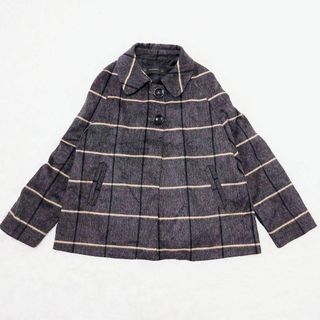 ザラ(ZARA)の【美品】ZARA　BASIC　チェック　コート　ブラック　チェック(ポンチョ)