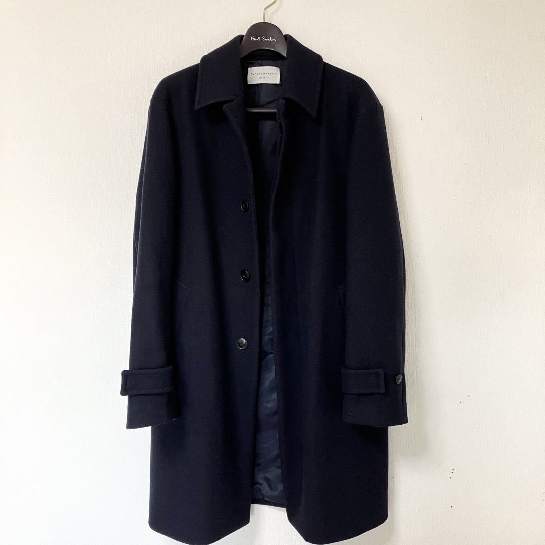 TOMORROWLAND(トゥモローランド)のトゥモローランド　コート　M ネイビー メンズのジャケット/アウター(ステンカラーコート)の商品写真