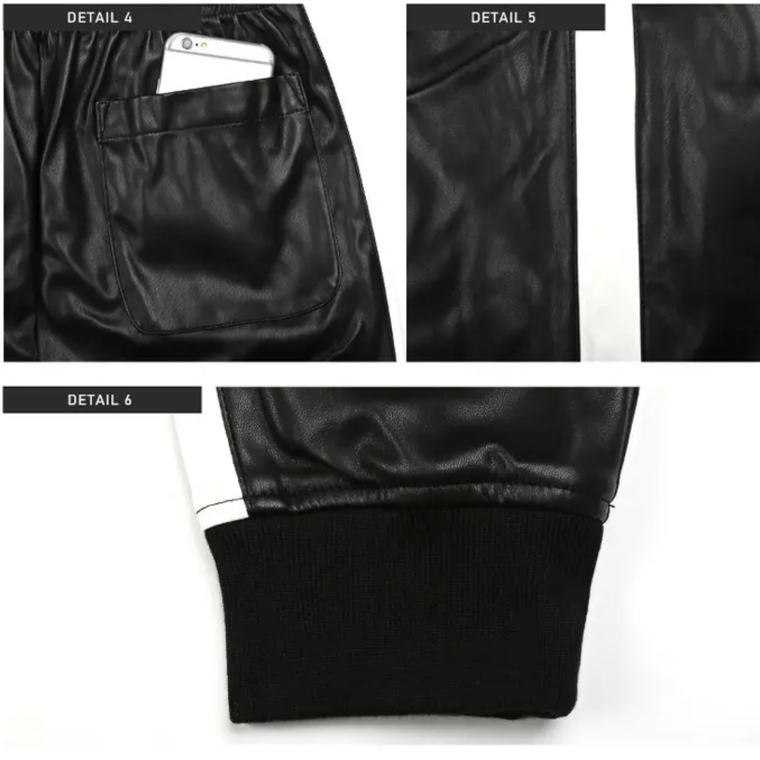 LLサイズ  PUレザージョガーパンツ ブラック（ホワイトライン）新品 メンズのパンツ(その他)の商品写真