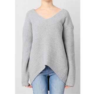 アパルトモンドゥーズィエムクラス(L'Appartement DEUXIEME CLASSE)のL'Appartement ★Vネック KNIT TOP グレー(ニット/セーター)