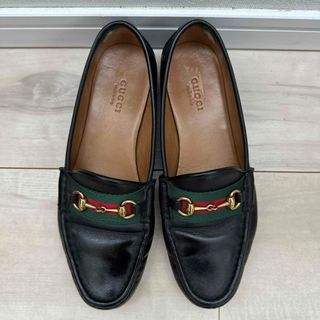 グッチ(Gucci)のGucci グッチ ウェブ付ホースビット ウィメンズ ローファー(ローファー/革靴)