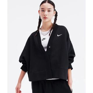 ナイキ(NIKE)のL 新品 ナイキ スウェット フェニックス カーデ ショート丈 オーバーサイズ(トレーナー/スウェット)