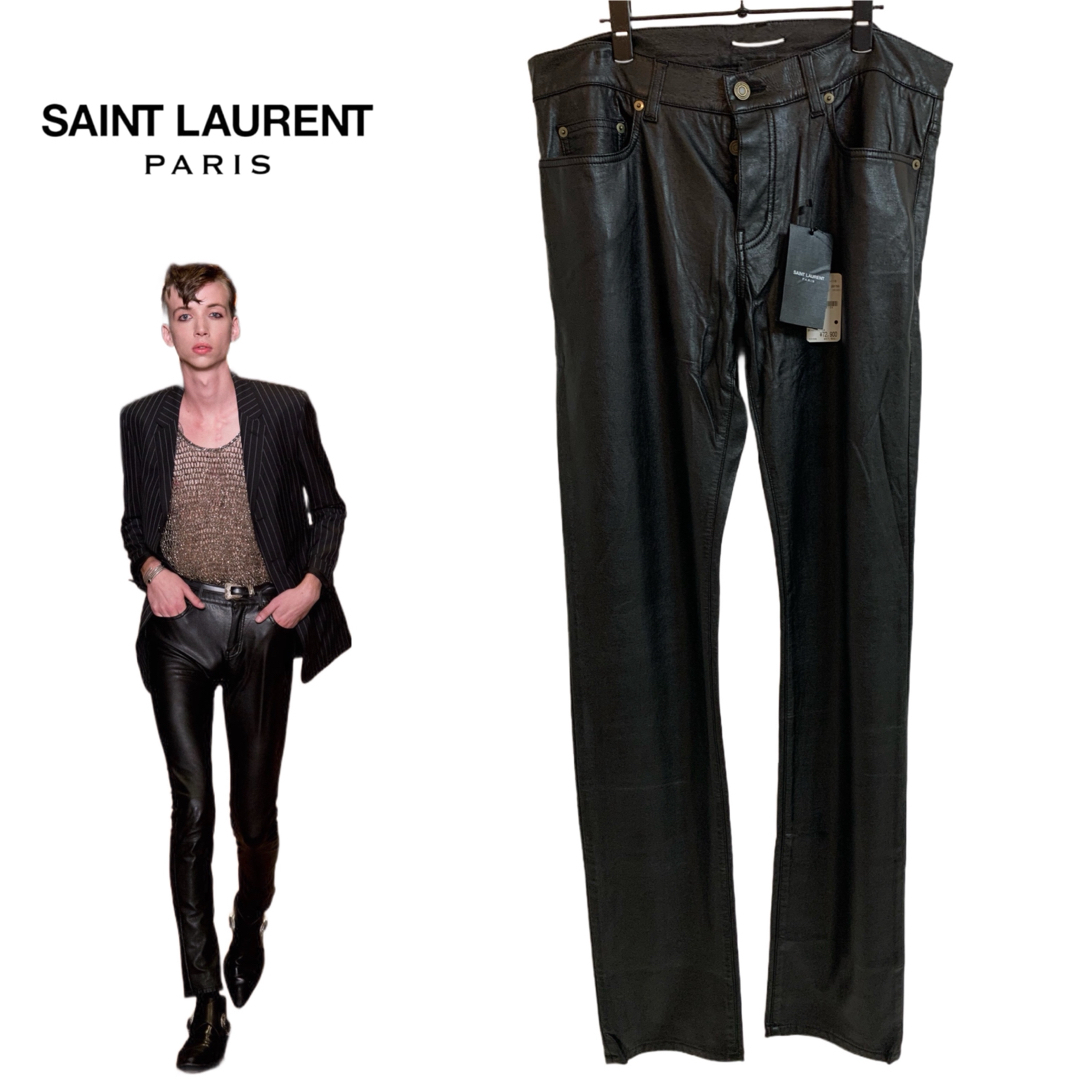 Saint Laurent(サンローラン)のSAINT LAURENT PARIS 未使用 エディ期 フェイクレザーパンツ メンズのパンツ(その他)の商品写真