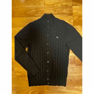 バーバリーブラックレーベル(BURBERRY BLACK LABEL)のバーバリーブラックレーベル　ニットカーディガン　メンズ　黒(カーディガン)