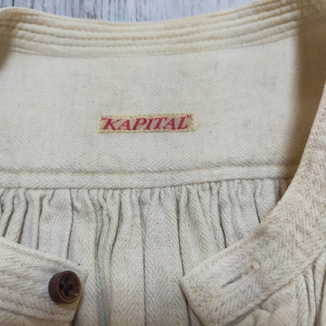 KAPITAL(キャピタル)の【USED】KAPITAL 綿麻 フィッシャーマンズシャツ サイズ0 レディースのトップス(シャツ/ブラウス(長袖/七分))の商品写真